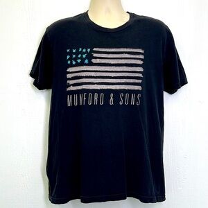 Mumford & Sons - 2015 Mumford And Sons Flag Tour City Country T Short Large